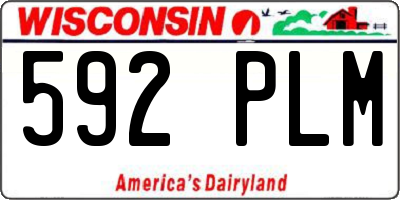 WI license plate 592PLM
