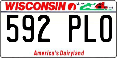 WI license plate 592PLO