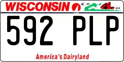 WI license plate 592PLP
