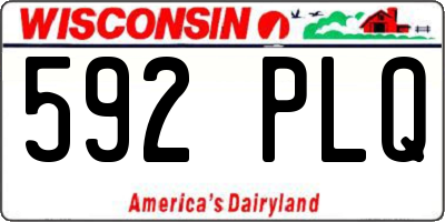 WI license plate 592PLQ