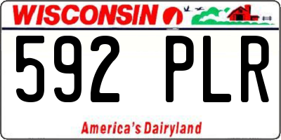 WI license plate 592PLR
