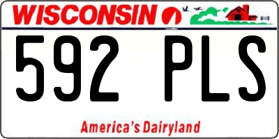 WI license plate 592PLS