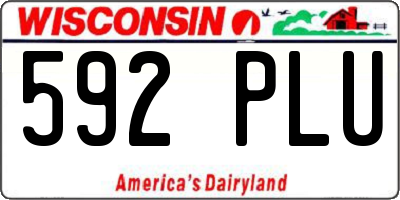 WI license plate 592PLU