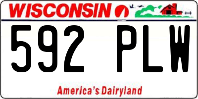 WI license plate 592PLW