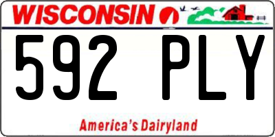 WI license plate 592PLY