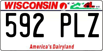 WI license plate 592PLZ