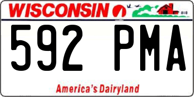 WI license plate 592PMA