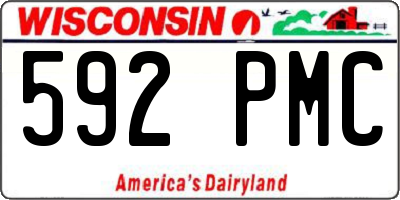 WI license plate 592PMC