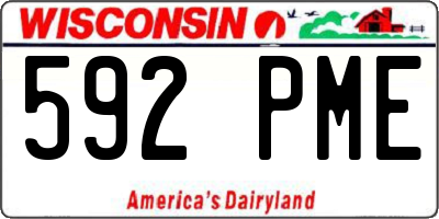 WI license plate 592PME