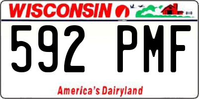 WI license plate 592PMF