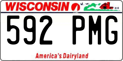 WI license plate 592PMG
