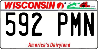 WI license plate 592PMN