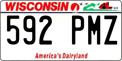 WI license plate 592PMZ
