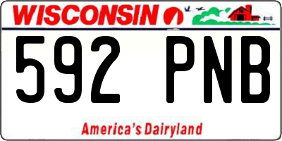 WI license plate 592PNB