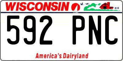 WI license plate 592PNC