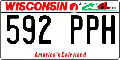 WI license plate 592PPH
