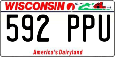 WI license plate 592PPU