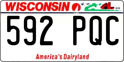WI license plate 592PQC