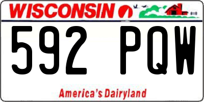 WI license plate 592PQW