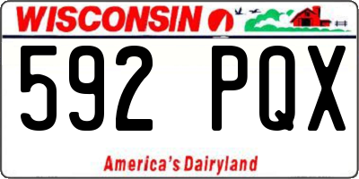 WI license plate 592PQX