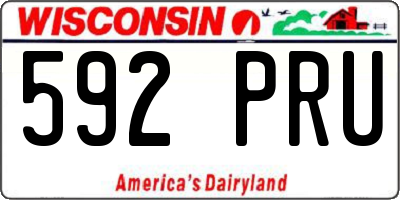 WI license plate 592PRU