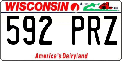 WI license plate 592PRZ