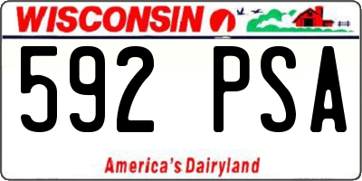WI license plate 592PSA