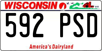 WI license plate 592PSD