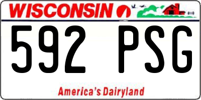WI license plate 592PSG