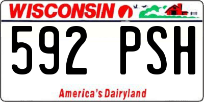 WI license plate 592PSH