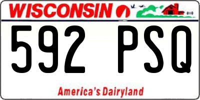 WI license plate 592PSQ
