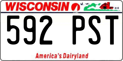 WI license plate 592PST