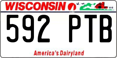 WI license plate 592PTB