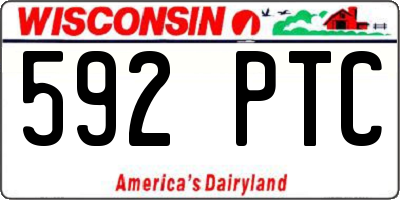 WI license plate 592PTC