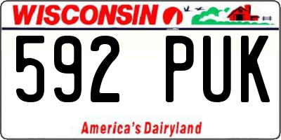 WI license plate 592PUK
