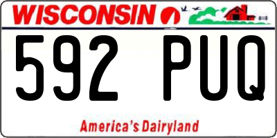 WI license plate 592PUQ