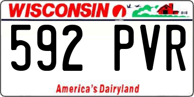 WI license plate 592PVR
