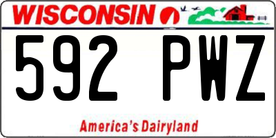 WI license plate 592PWZ