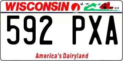 WI license plate 592PXA