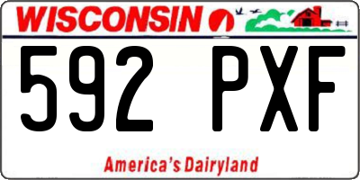 WI license plate 592PXF