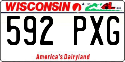 WI license plate 592PXG