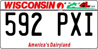 WI license plate 592PXI