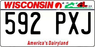 WI license plate 592PXJ