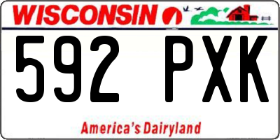 WI license plate 592PXK