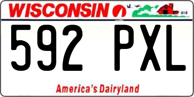 WI license plate 592PXL