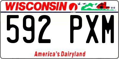 WI license plate 592PXM