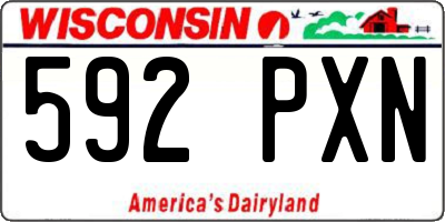 WI license plate 592PXN