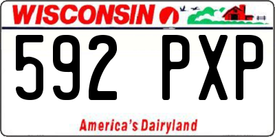 WI license plate 592PXP