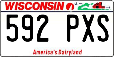 WI license plate 592PXS