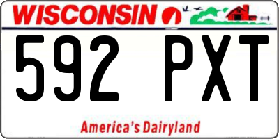 WI license plate 592PXT